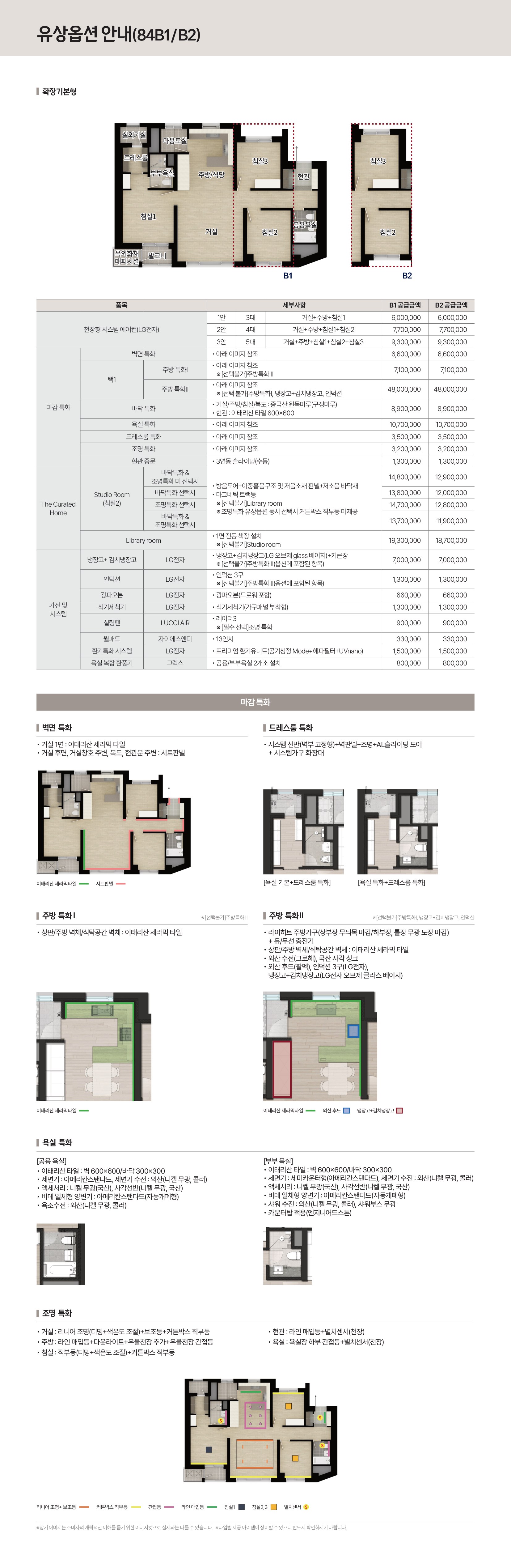 유상옵션 안내 84B1/B2